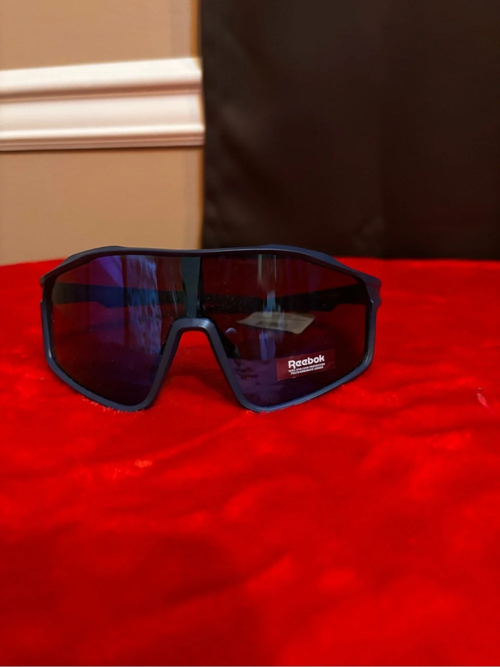 Reebok Black Sunglasses with Dark Blue Lenses
